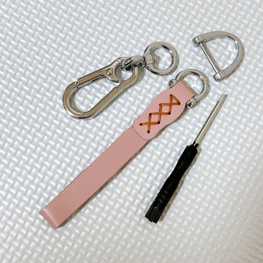 Car Keychain Genuine Leather Keychain Pink Smart Keychain