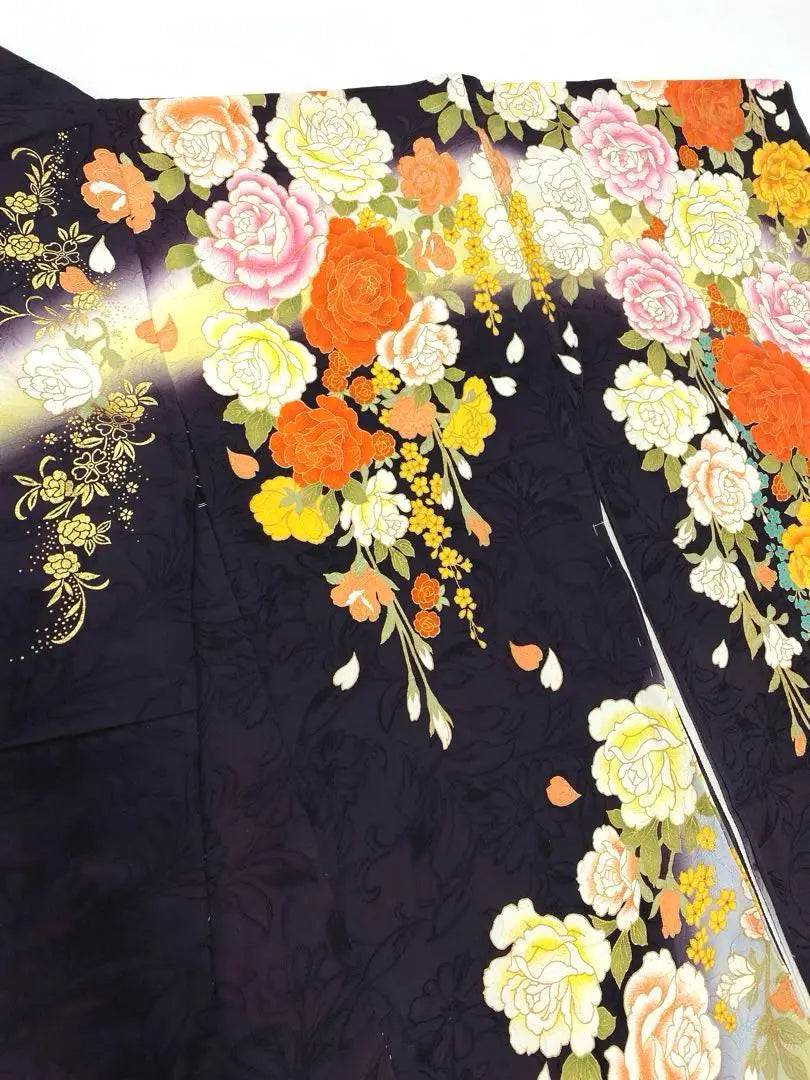 Kimono -ephemeral wing Yumi Katsura Lame Embroidery Monkin Supply Pure silk unonforced product