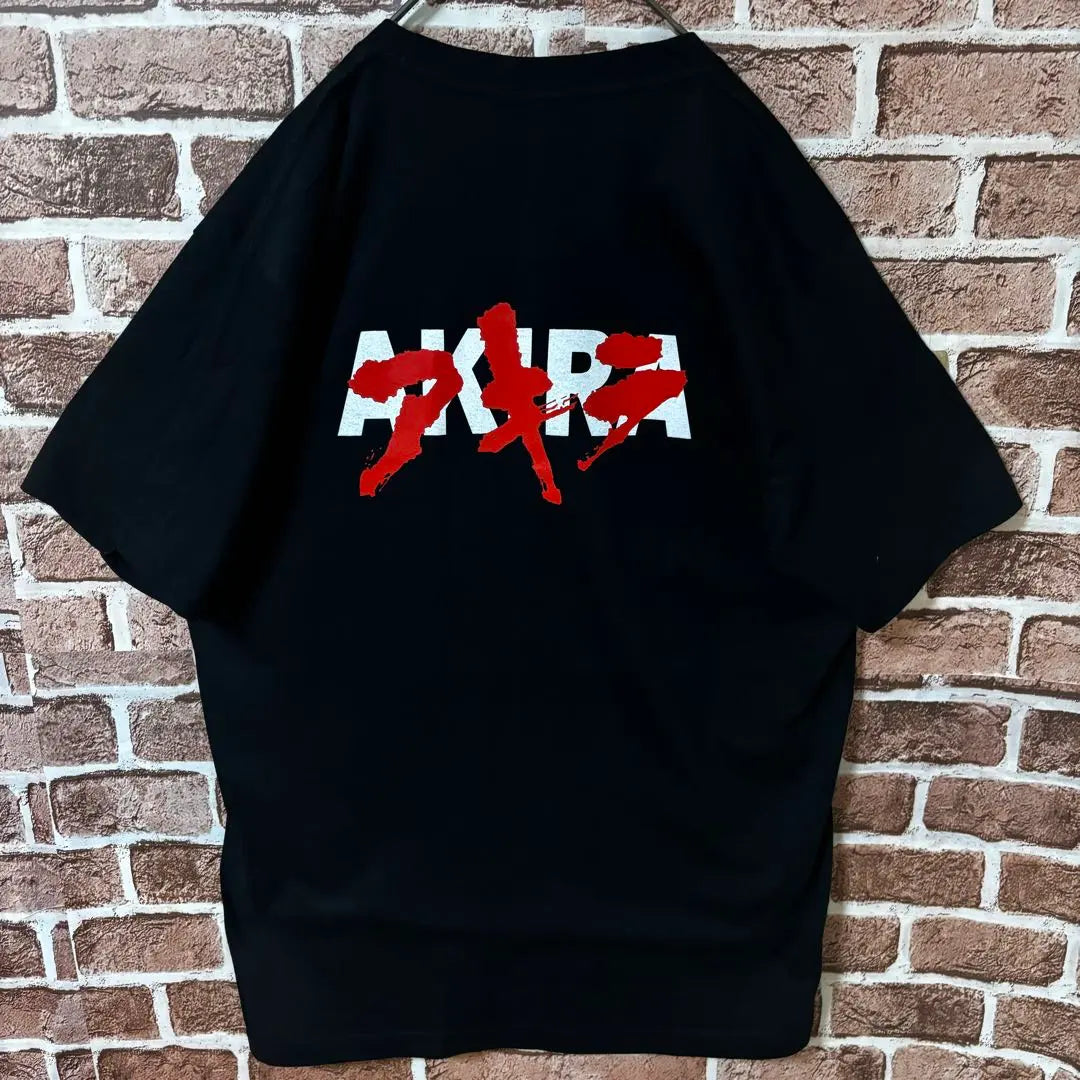 [Muy popular❗️] Akira☆Logotipo grande, impresión a doble cara, camiseta, negra, nueva, sin usar