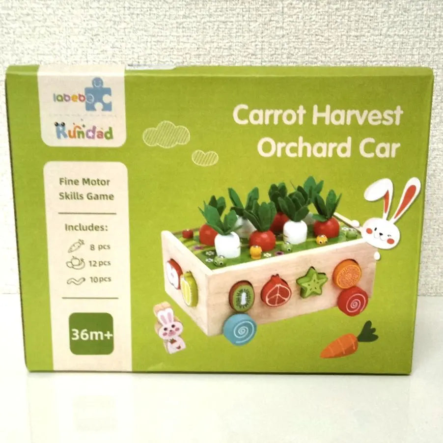 Labebe Multifunctional Orchard Car Educational Toy, 1 2 3 Years Old Montessori Toy