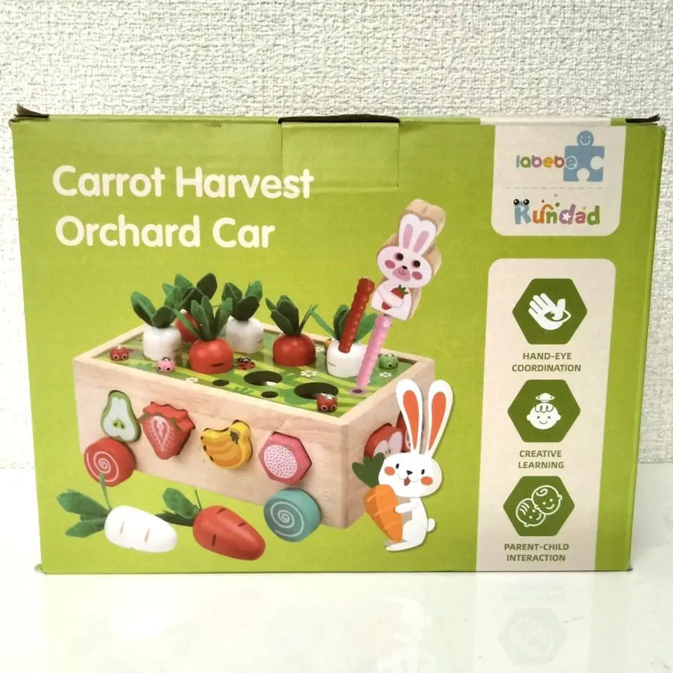 Labebe Multifunctional Orchard Car Educational Toy, 1 2 3 Years Old Montessori Toy