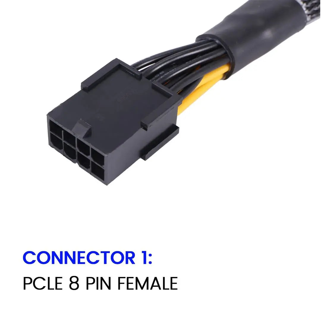 GPU PCIe Power Adapter Knitted Y Splitter Extension Cable 20cm