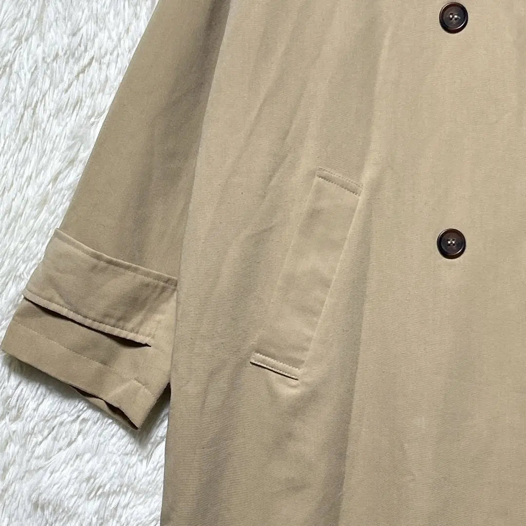 Gabardina Begum Plisada Beige M Manga Larga Oficina Casual ●