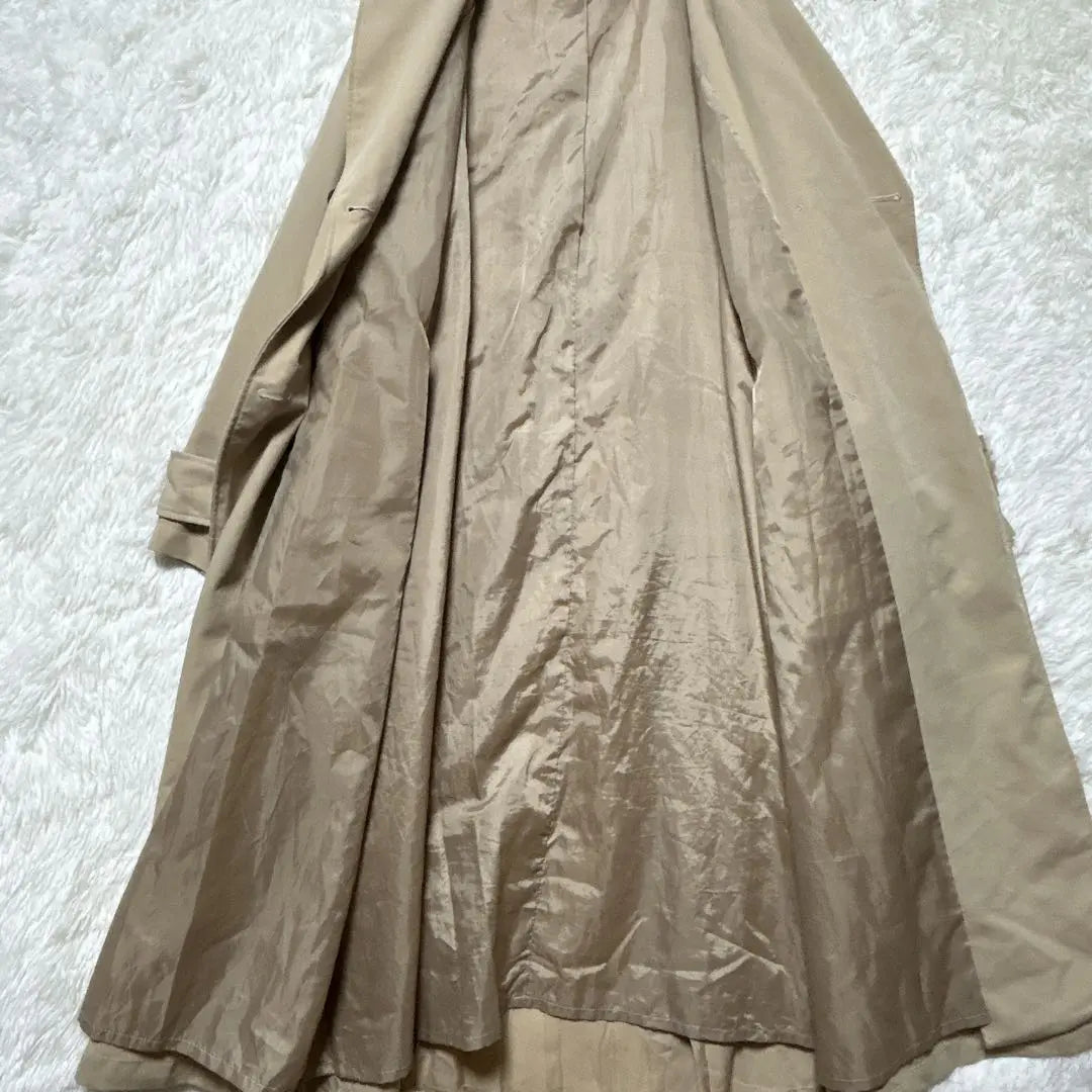 Begum Trench Coat Pleated Beige M Long Sleeve Office Casual ●