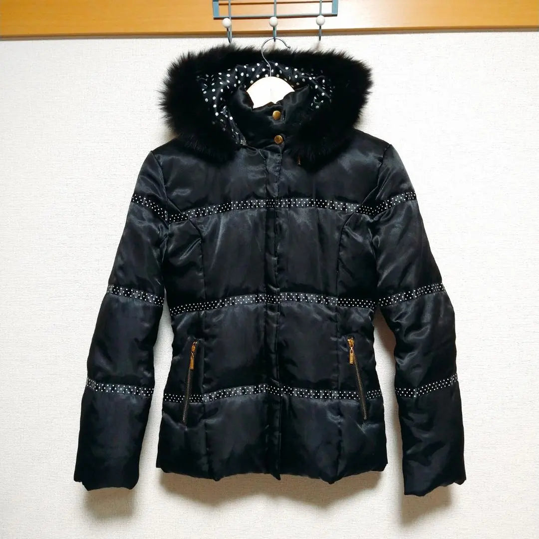 R・F RUFUS Fox Fur Polka Dot Border Down Coat DOWNCOAT