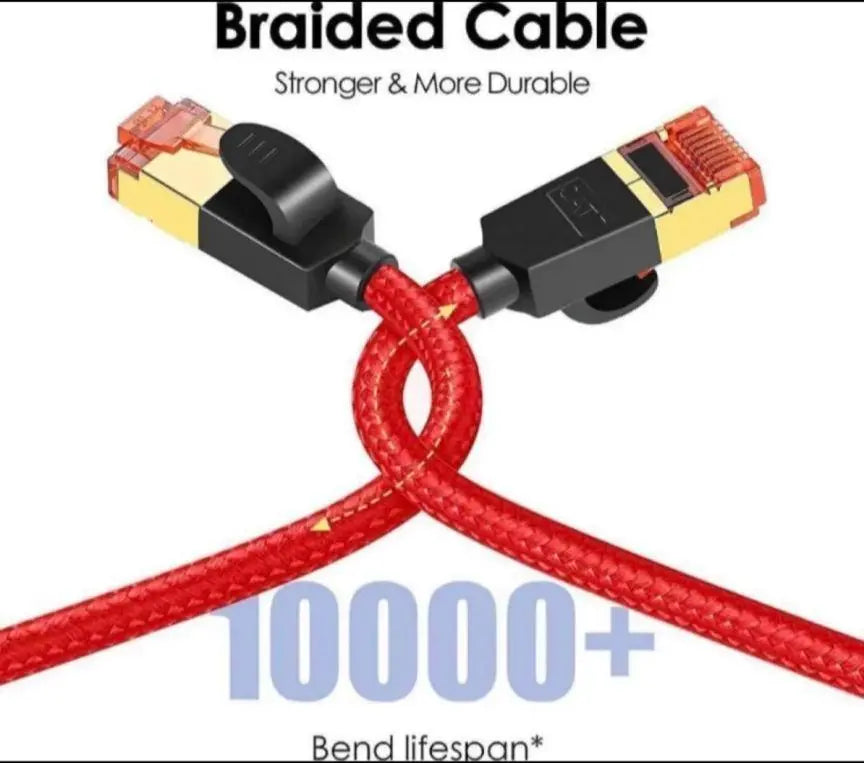 LAN cable 10M CAT7 modem router compatible with PC etc. Red