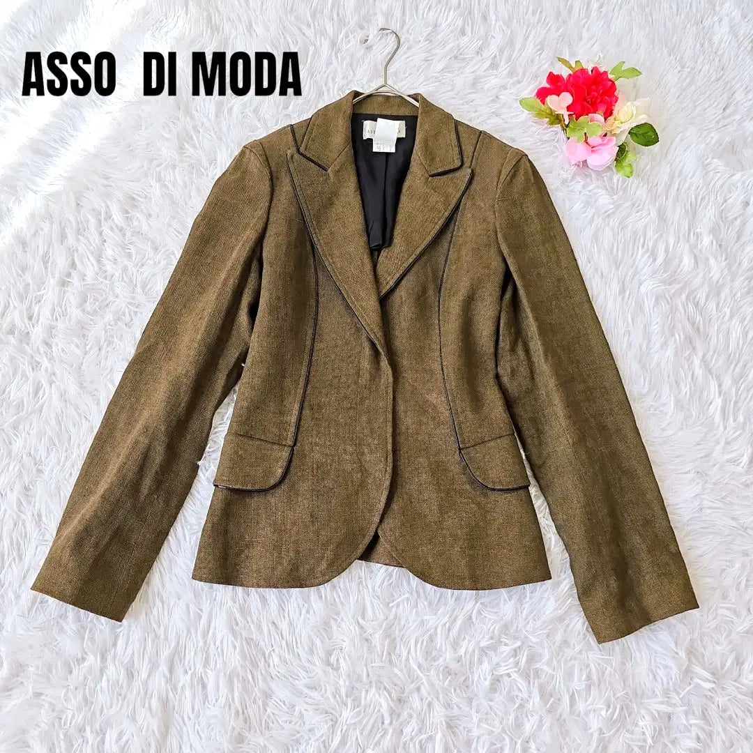 ASSO DI MODA Chaqueta Entallada 100% Lino S Francia | ASSO DI MODA リネン100% テーラードジャケット S フランス製