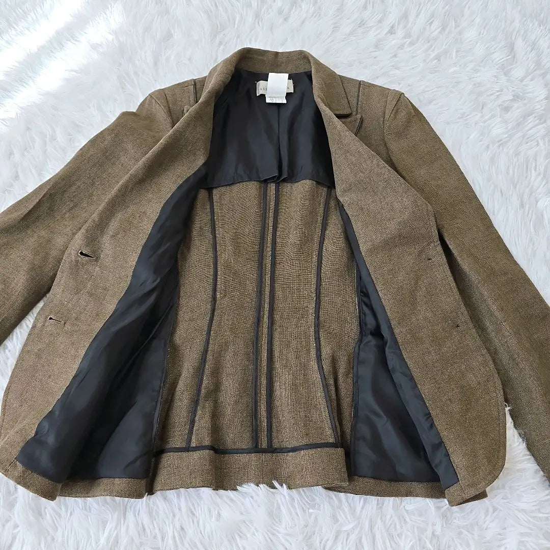 ASSO DI MODA Chaqueta Entallada 100% Lino S Francia | ASSO DI MODA リネン100% テーラードジャケット S フランス製