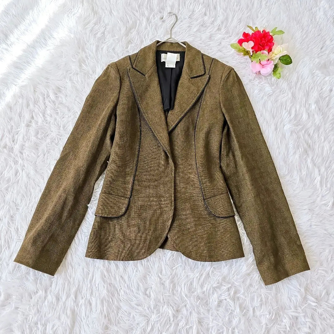 ASSO DI MODA Chaqueta Entallada 100% Lino S Francia | ASSO DI MODA リネン100% テーラードジャケット S フランス製