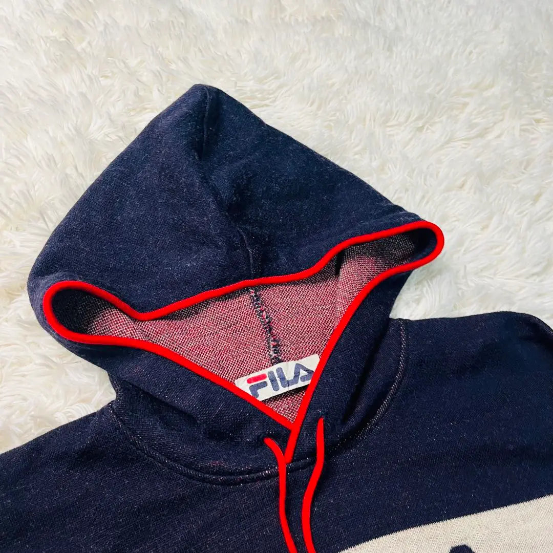 [Raro] Sudadera con capucha de punto 100 % lana vintage de FILA