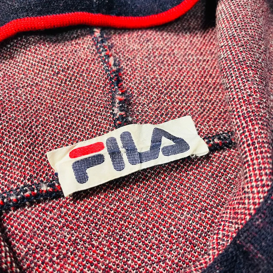 [Raro] Sudadera con capucha de punto 100 % lana vintage de FILA