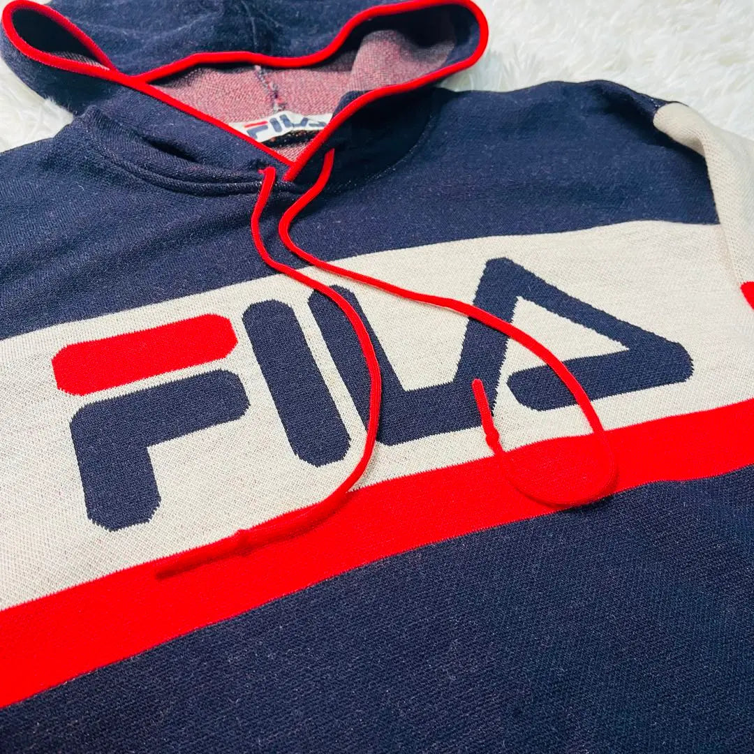 [Rare] FILA vintage wool 100% knit hoodie