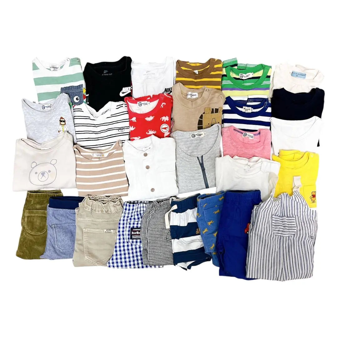 Ropa para niños vendida al por mayor 28 prendas 80 Talla Manga corta Manga larga Pantalones largos KPBOY KPBOY etc. | 子供服まとめ売り 28着 80サイズ 半袖長袖 半ズボン長ズボン KPboy他