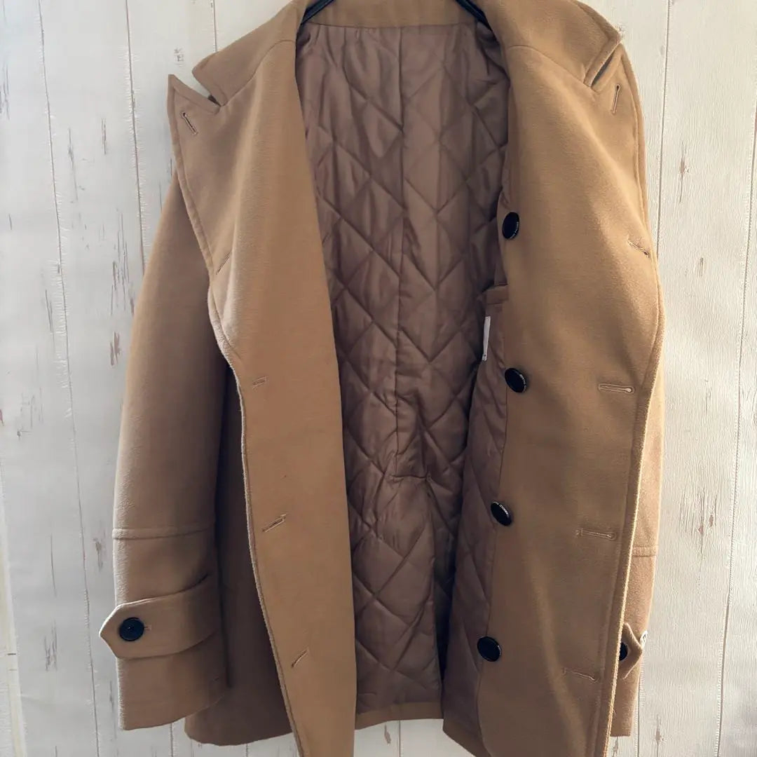 Arnold Palmer Beige Double Breasted Peacoat Super Beautiful | アーノルドパーマー ベージュ ダブルブレスト ピーコート　超美品