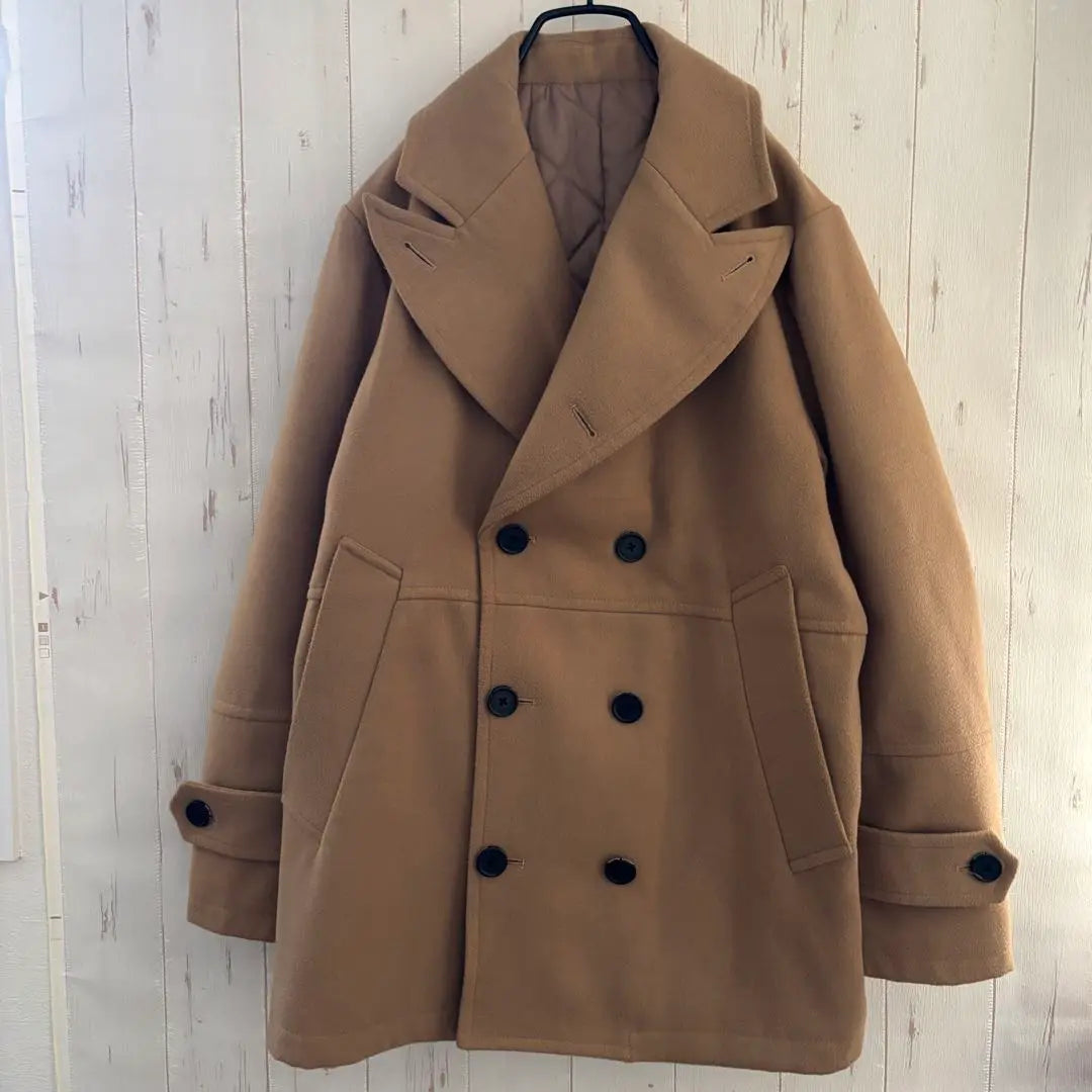 Arnold Palmer Chaquetón De Doble Botonadura En Beige Super Beautiful | アーノルドパーマー ベージュ ダブルブレスト ピーコート 超美品