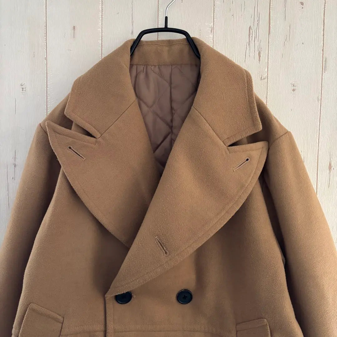 Arnold Palmer Chaquetón De Doble Botonadura En Beige Super Beautiful | アーノルドパーマー ベージュ ダブルブレスト ピーコート 超美品