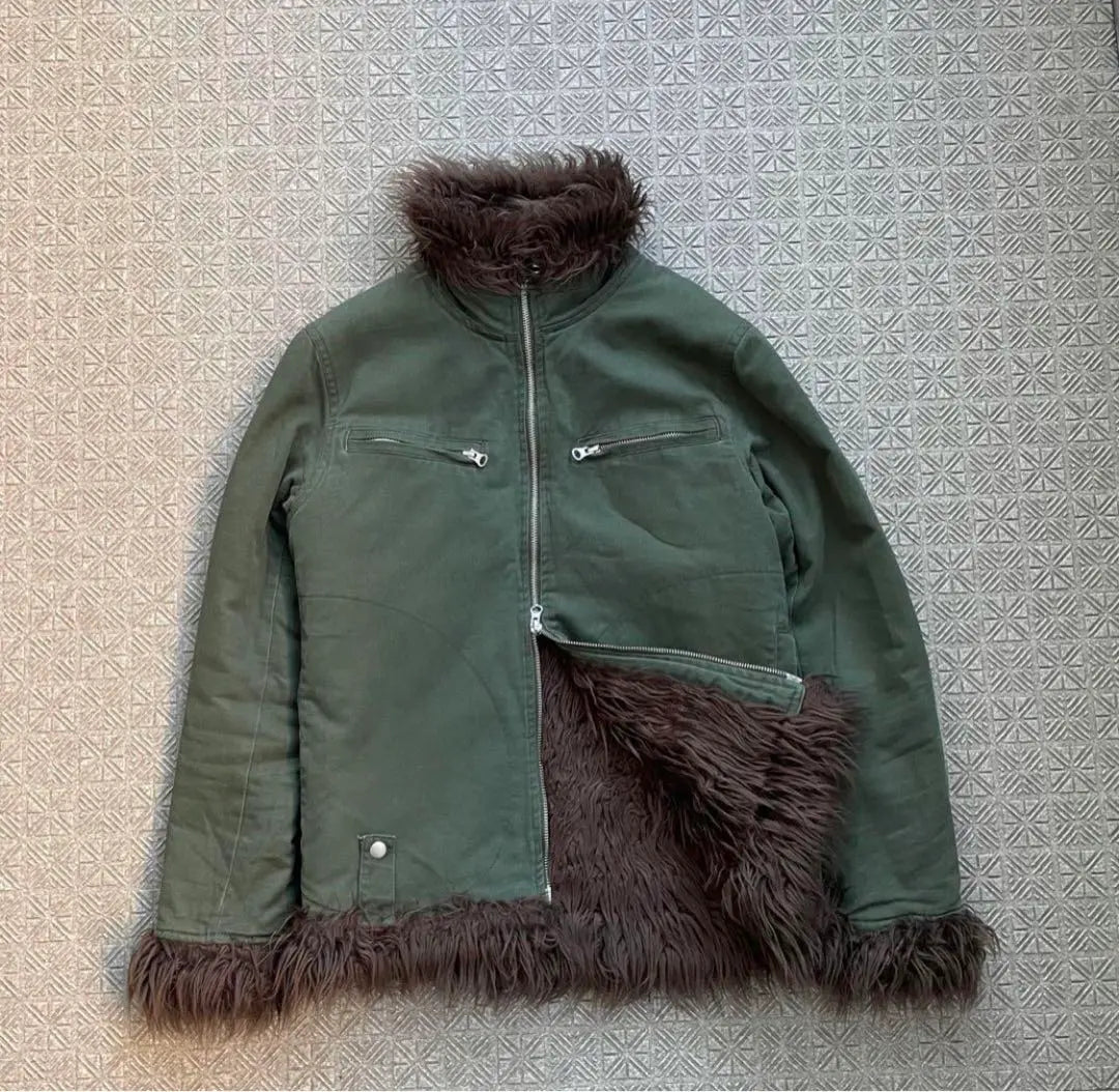 Y2K double zip oni fur flight jacket Urahara Heisei