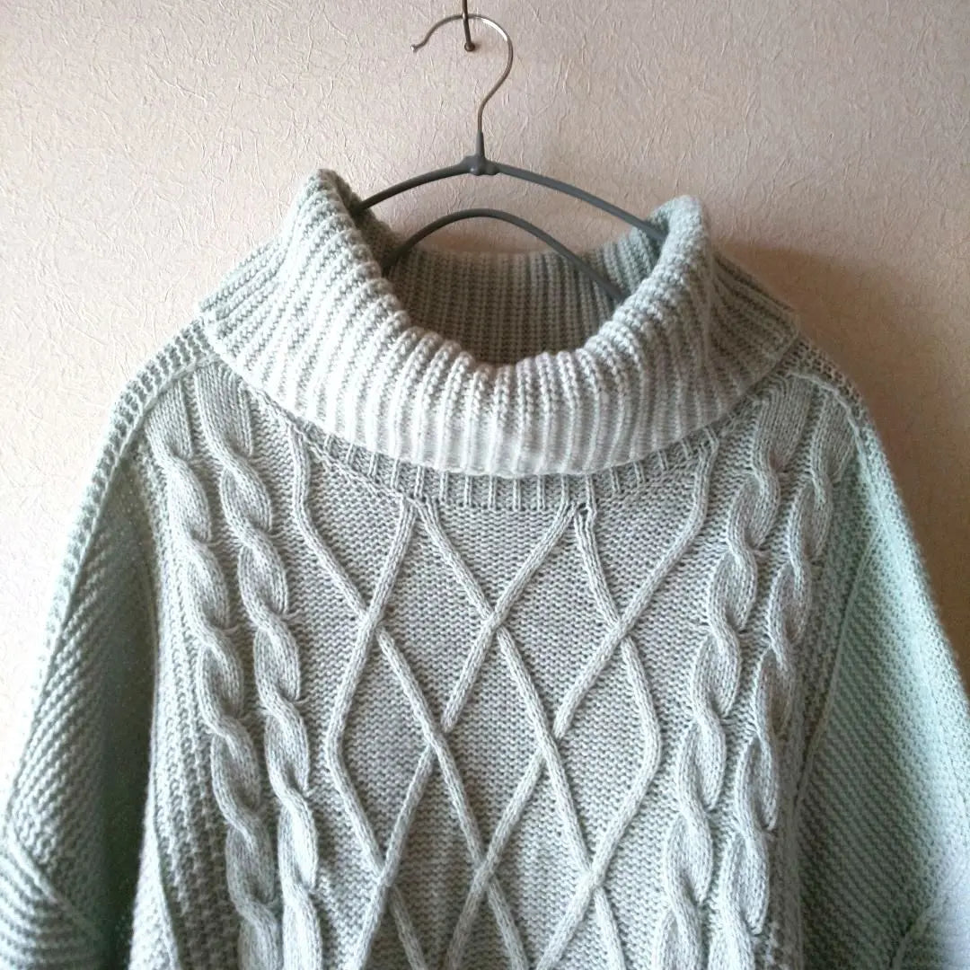 Untitled Cable Knit Turtleneck Wool Blend Women's