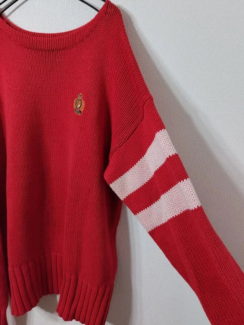 RALPH LAUREN Ralph Lauren logo embroidered line knit sweater