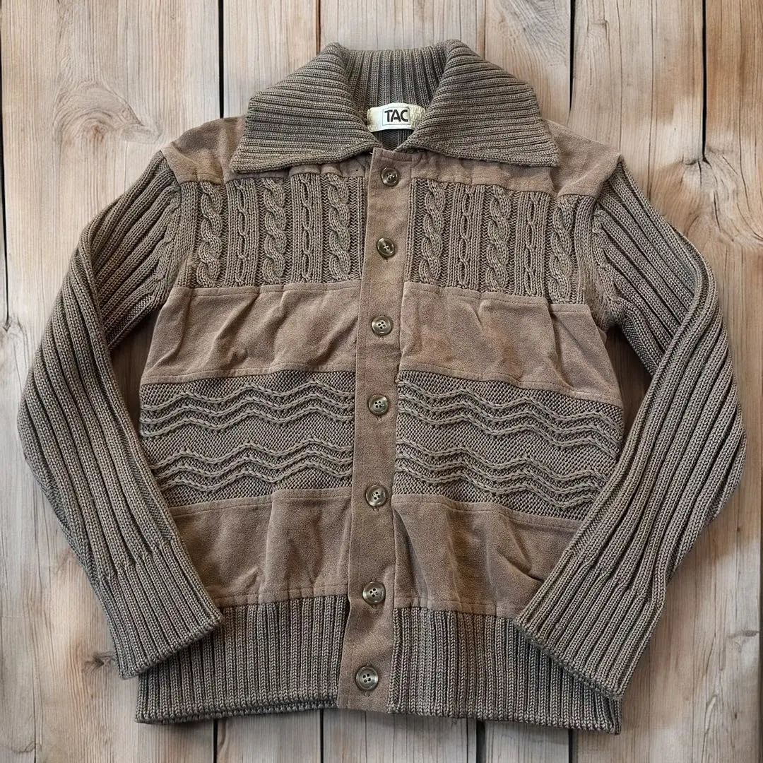 80’s Vintage wool knit cardigan TAC S equivalent