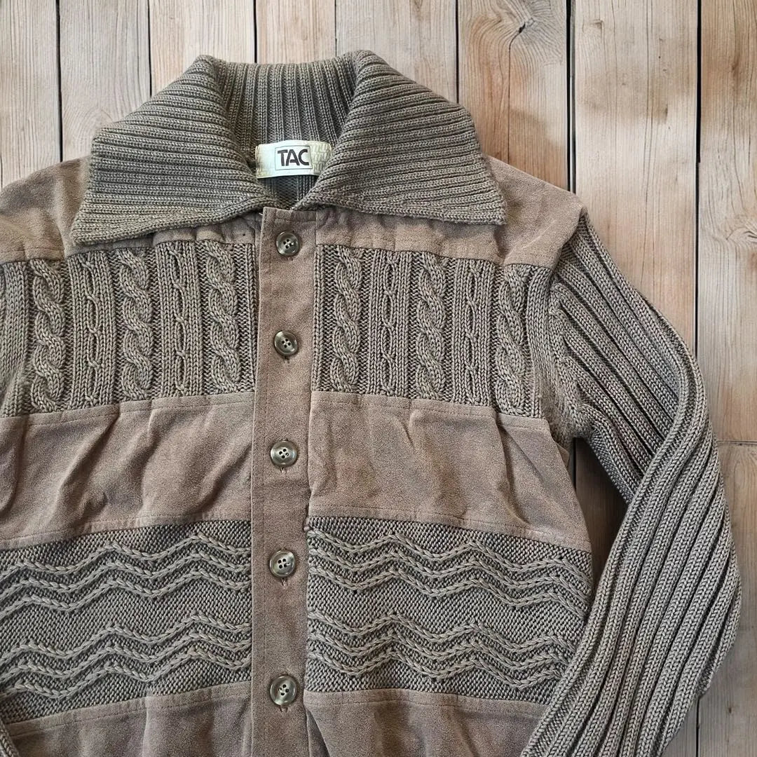 80’s Vintage wool knit cardigan TAC S equivalent