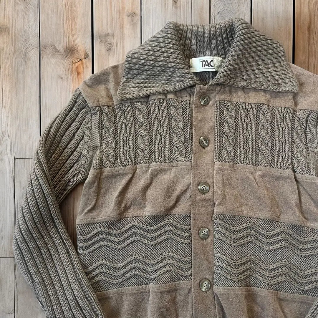 80’s Vintage wool knit cardigan TAC S equivalent