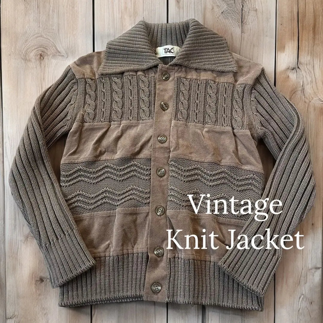 80’s Vintage wool knit cardigan TAC S equivalent