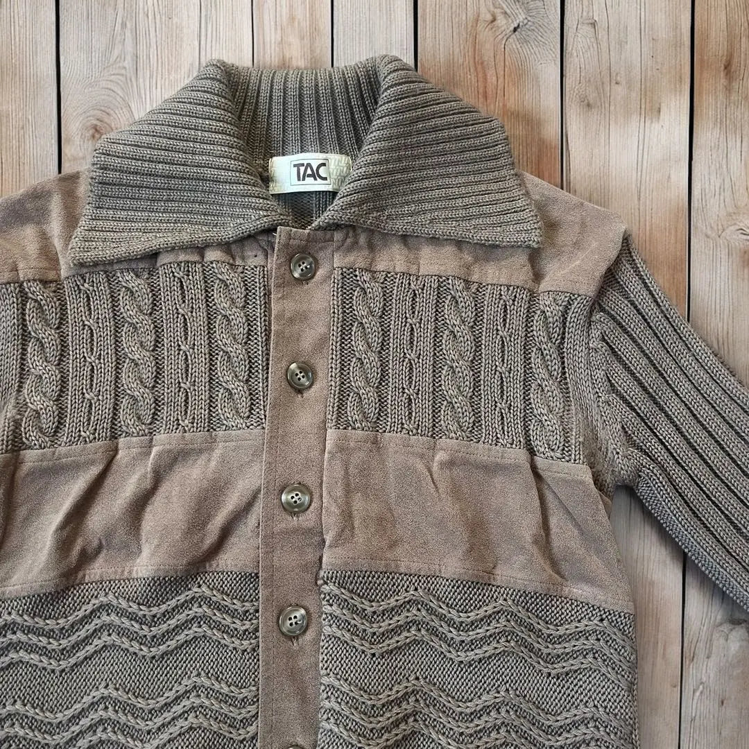 80’s Vintage wool knit cardigan TAC S equivalent