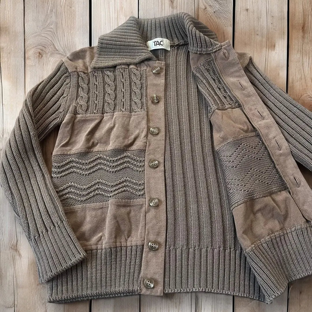 80’s Vintage wool knit cardigan TAC S equivalent