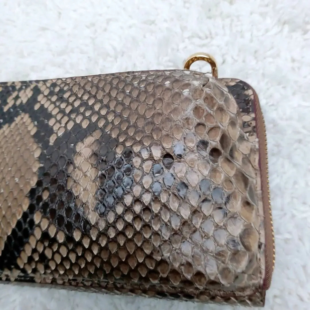 COCOCELUX GOLD Chain Wallet Wallet Python Embossed