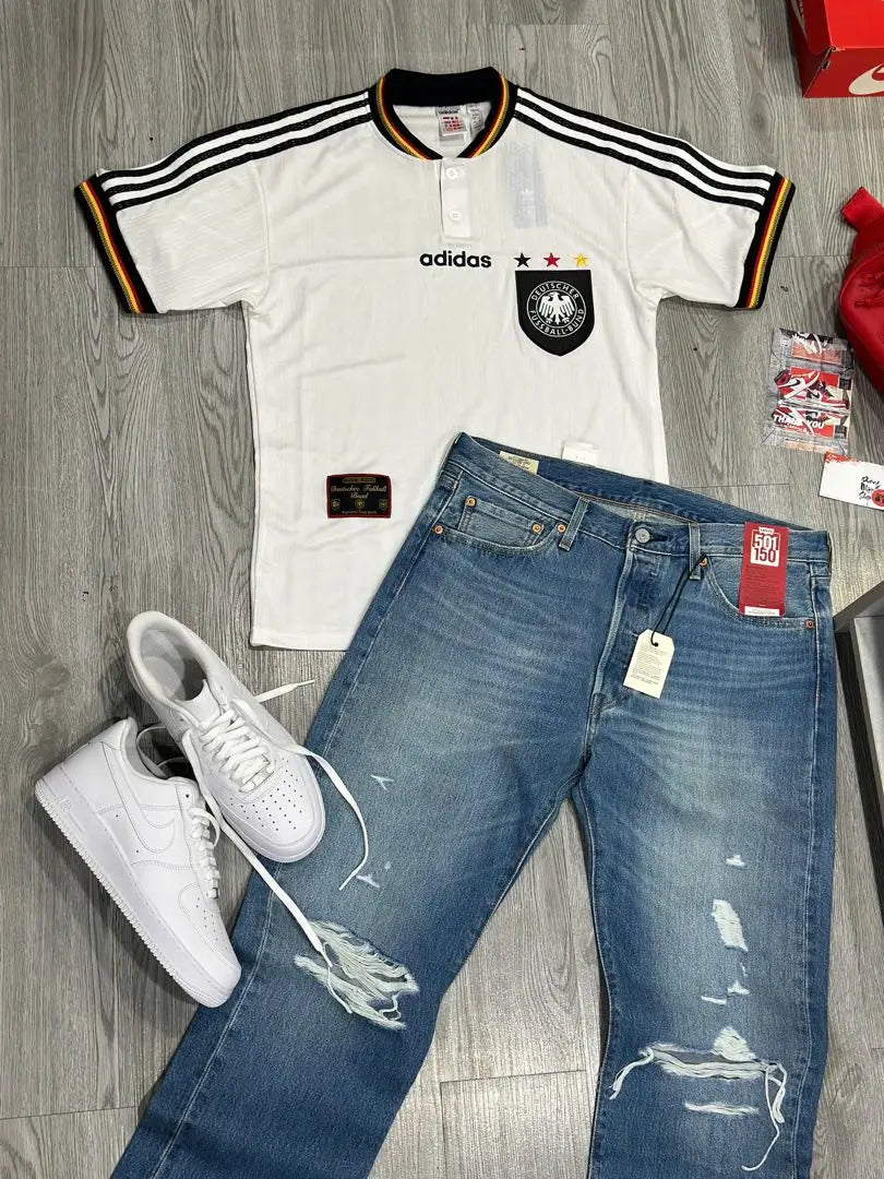 adidas German national soccer shirt and denim set