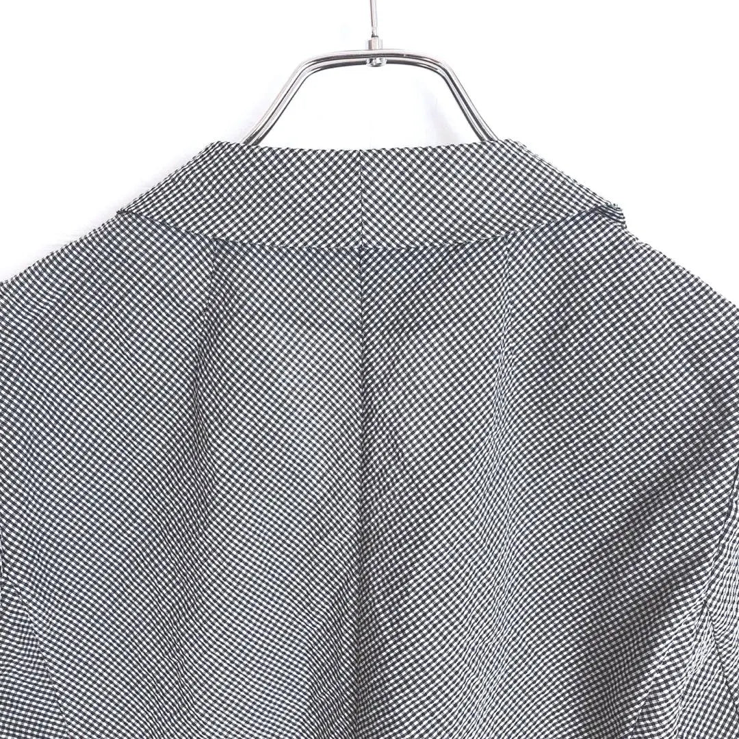 Yoshii Naba Jacket Made in Japan Oche Gingham Check Silk Mixed