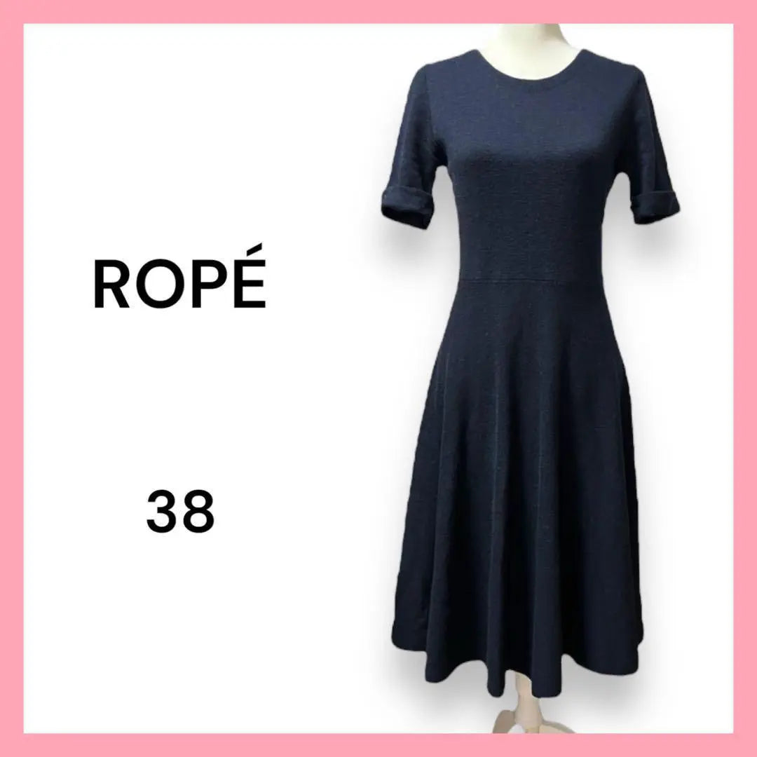 Beauty ROPE Lope Knit One Piece Lord Long Long Damas | 美品 CUERDA ロペ ニットワンピース ひざ下丈 ロング丈 レディース