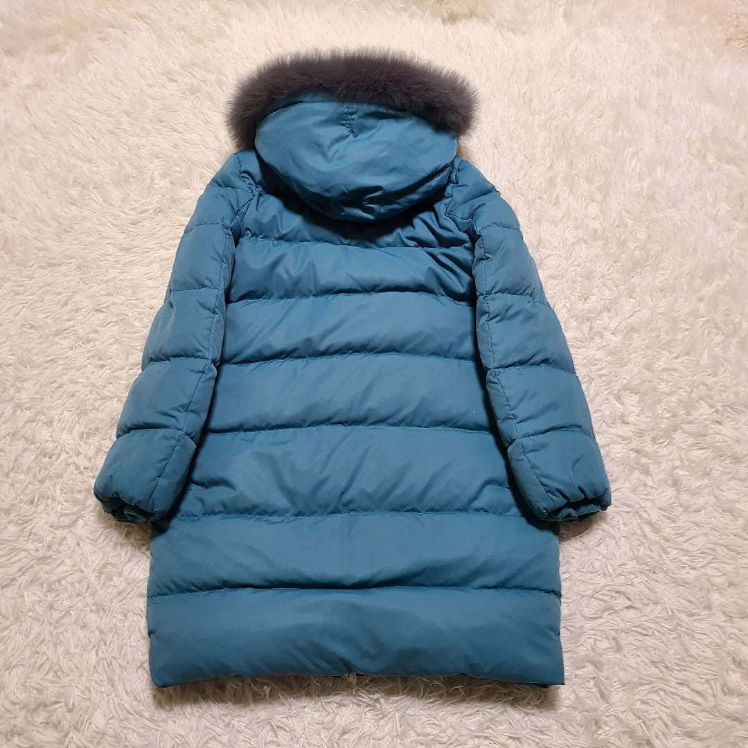 L equivalent Derma Collection Blue Fox Fur Down Coat Hoodie