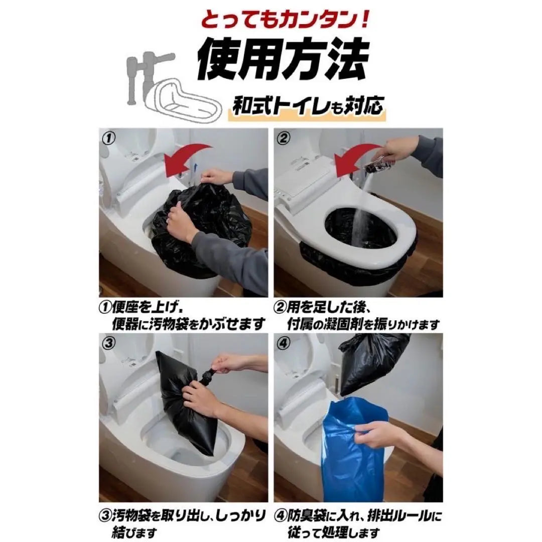 [New] Emergency toilet, 60 times per box, disaster prevention goods, simple toilet, disaster use, portable toilet