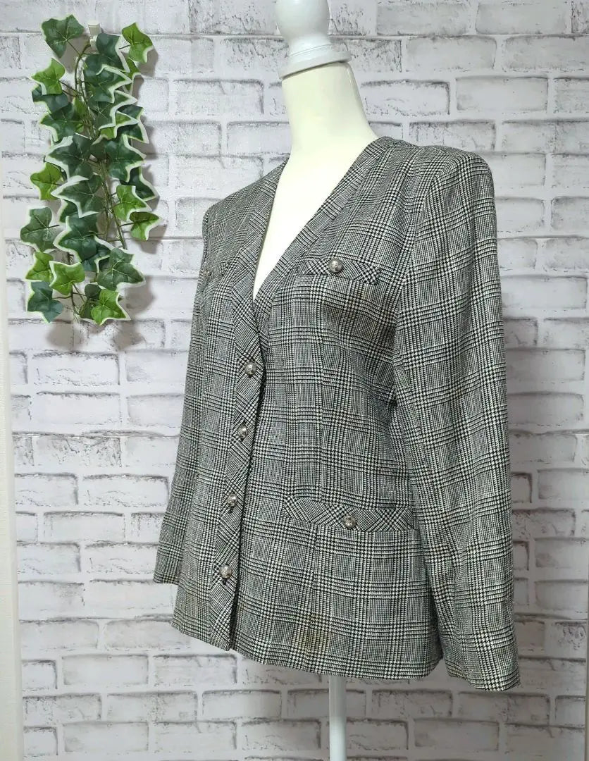 [Viva House] Women's No-collar jacket M Silk High quality Gray