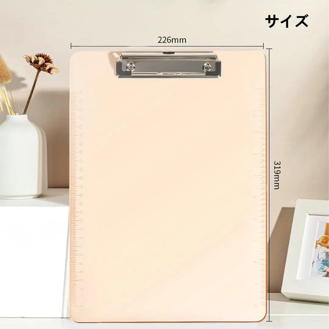 ☘️Memo board with clips, Clipboard, Documents, File storage, Semi-transparent, Pink