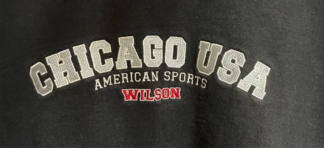 ★90's embroidery★[L size] Wilson Chicago Logo Hoodie VINTAGE