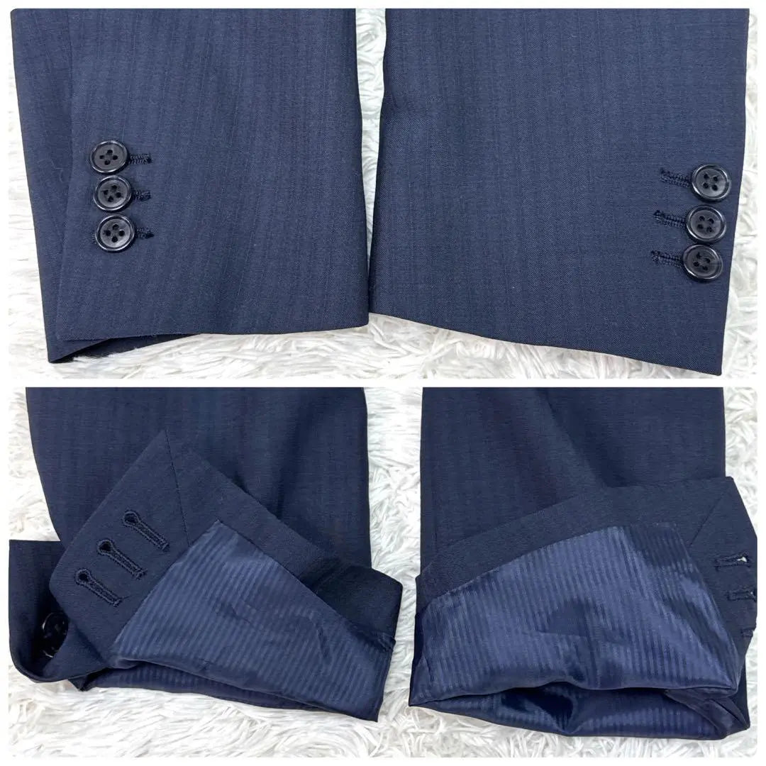 ✨Good condition✨Suit Company L Setup Suit Stripe Genuine Cutlery Navy