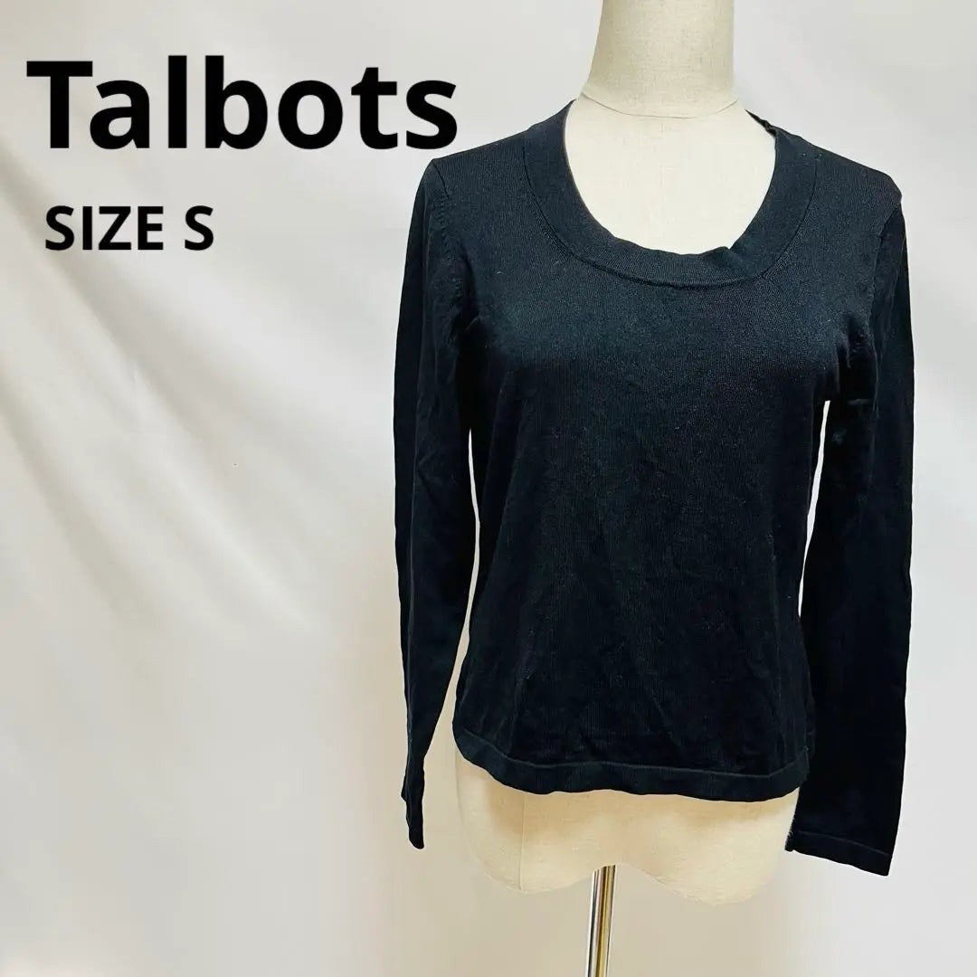 [Talbot] Long sleeve knit round neck black size S 0424 | 【タルボット】 長袖ニット　ラウンドネック ブラック 　サイズS　0424