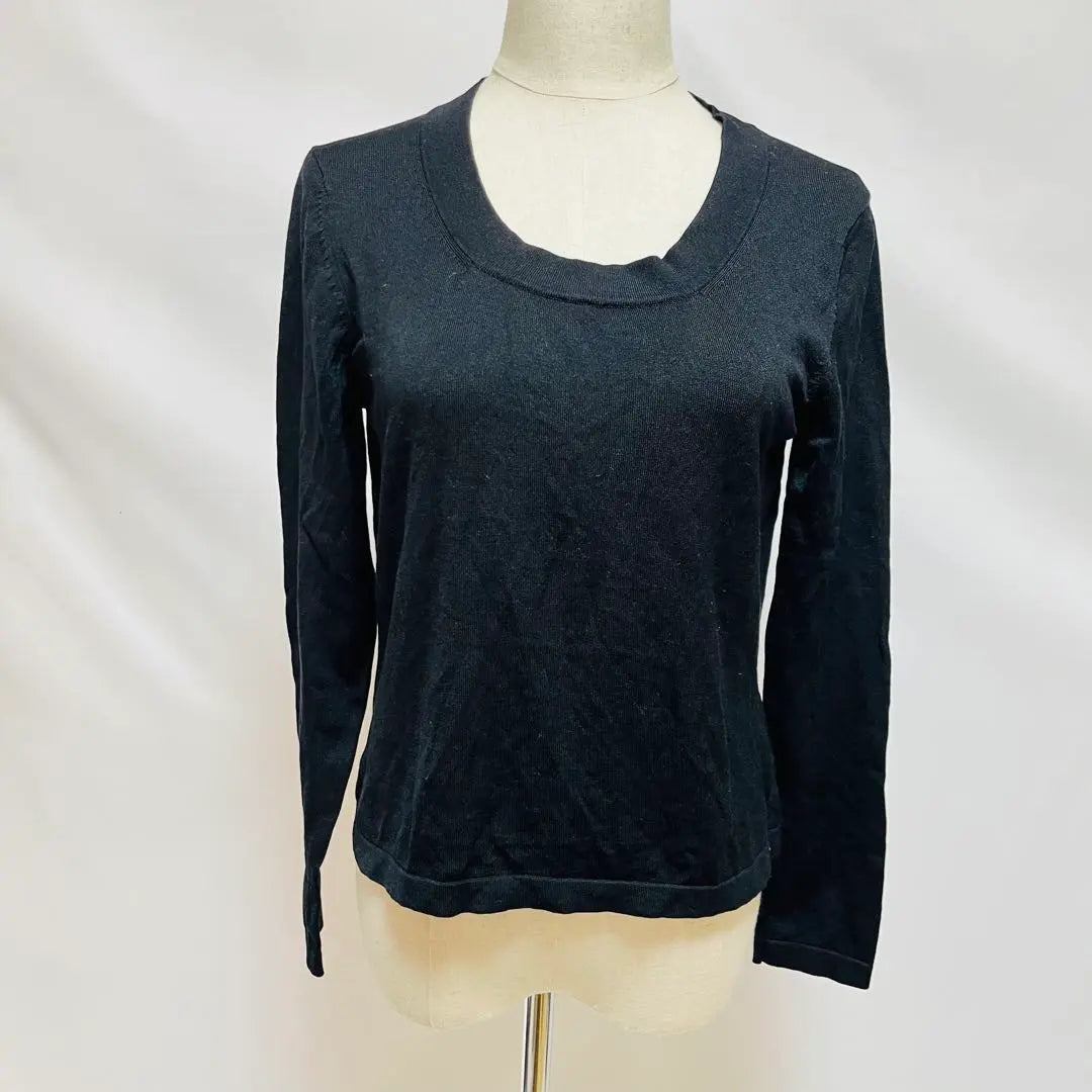 [Talbot] Long sleeve knit round neck black size S 0424 | 【タルボット】 長袖ニット　ラウンドネック ブラック 　サイズS　0424