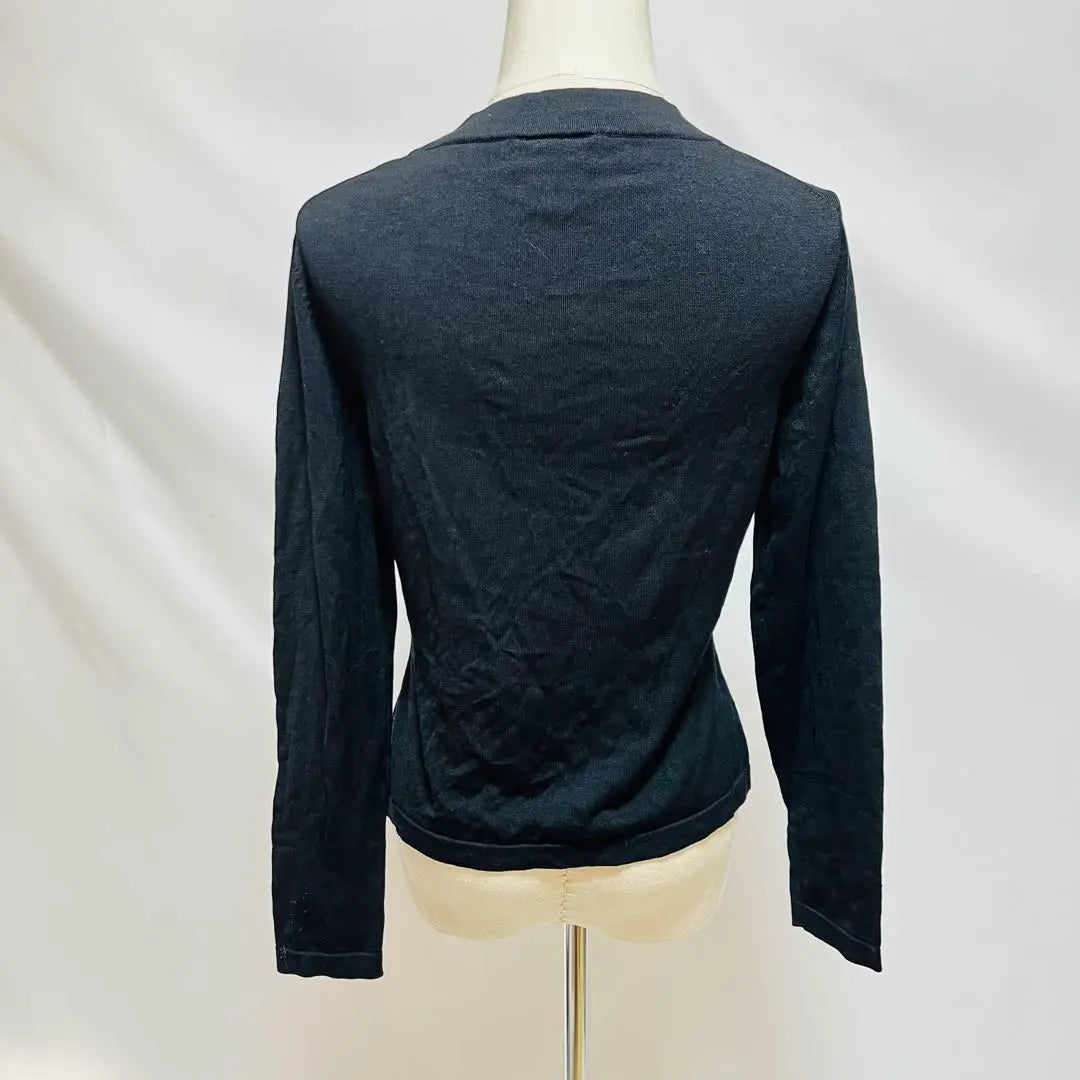 [Talbot] Long sleeve knit round neck black size S 0424 | 【タルボット】 長袖ニット　ラウンドネック ブラック 　サイズS　0424