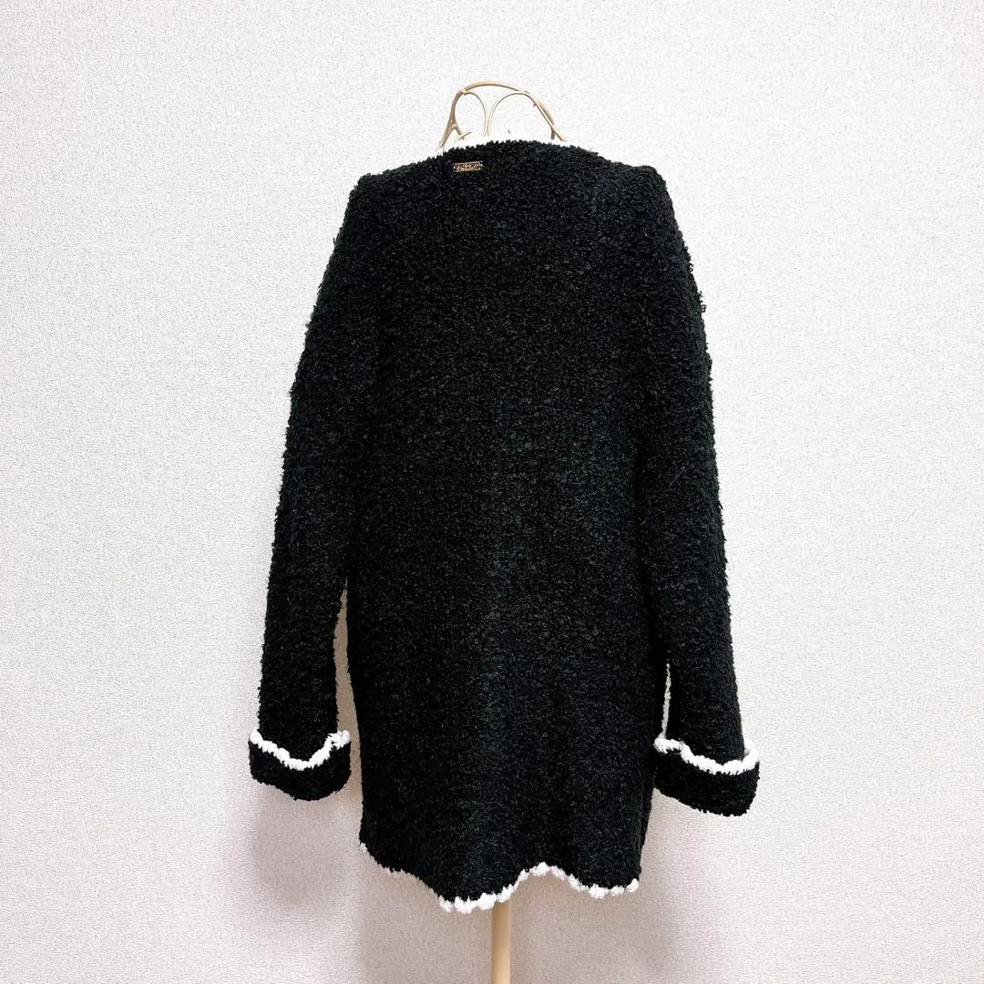 Rady Knit Coat No Collar Jacket Fluffy Outerwear Pearl