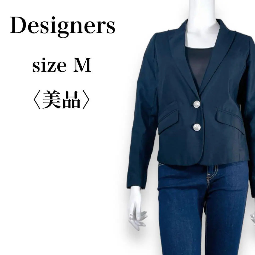 [Productos hermosos] Diseñadores que viajan diariamente ◎ Chaqueta a medida con diseño de cuadros de tela con 2 botones en la parte posterior | 【美品】デザイナーズ 通勤◎ 2釦 裏生地チェックデザイン テーラードジャケット