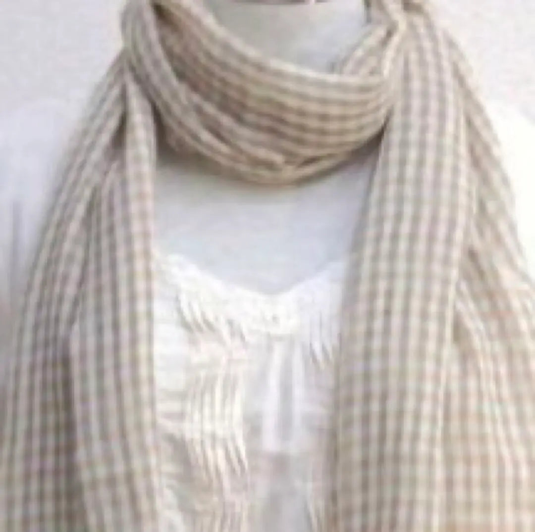 Checkered stole and shawl (lavender)