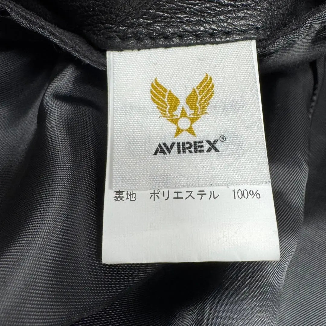 Superb condition ✨AVIREX Leather Jacket Black Rider Sheep Leather Genuine Leather M