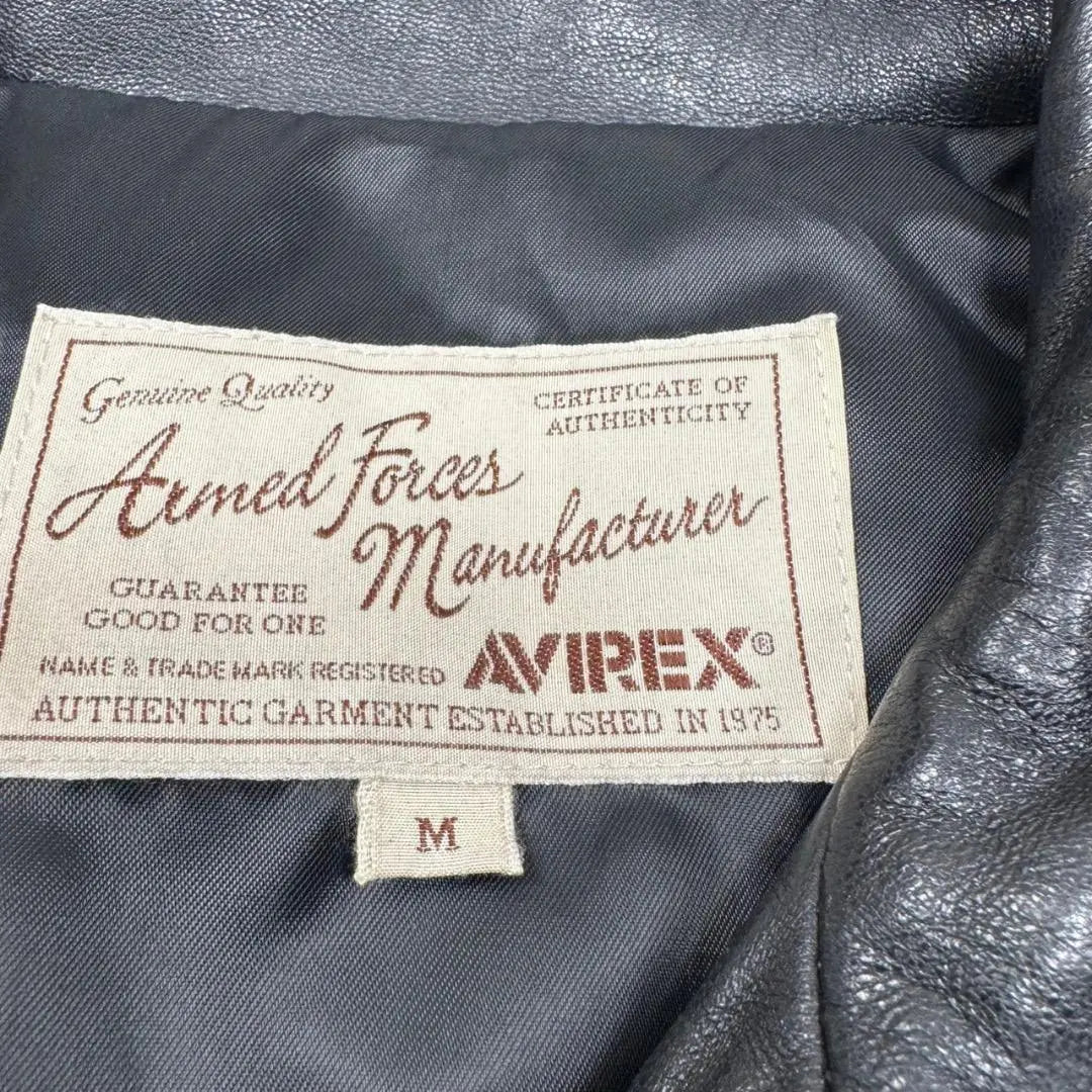 Superb condition ✨AVIREX Leather Jacket Black Rider Sheep Leather Genuine Leather M