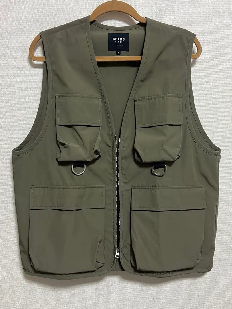 BEAMS HEART Vest M size olive