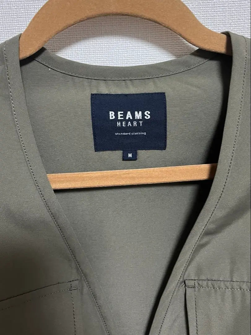 BEAMS HEART Vest M size olive