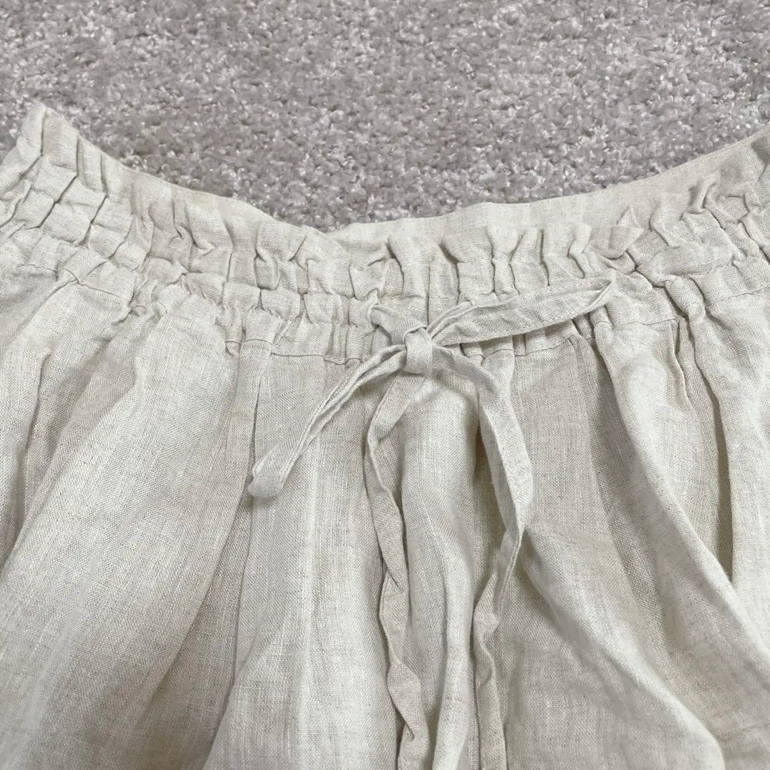 le ciel F 100% linen beige long skirt linen light cotton material | le ciel F 麻100% ベージュ ロングスカート　リネン軽いコットン素材